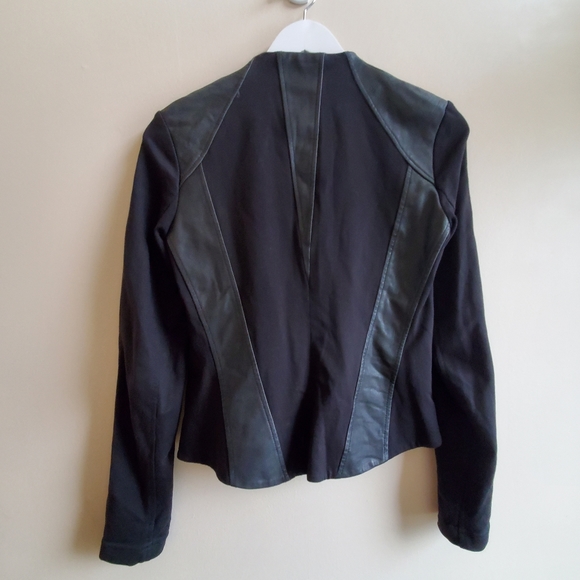 HELMUT Helmut Lang Washed Leather Paneled Jacket - Picture 9 of 14